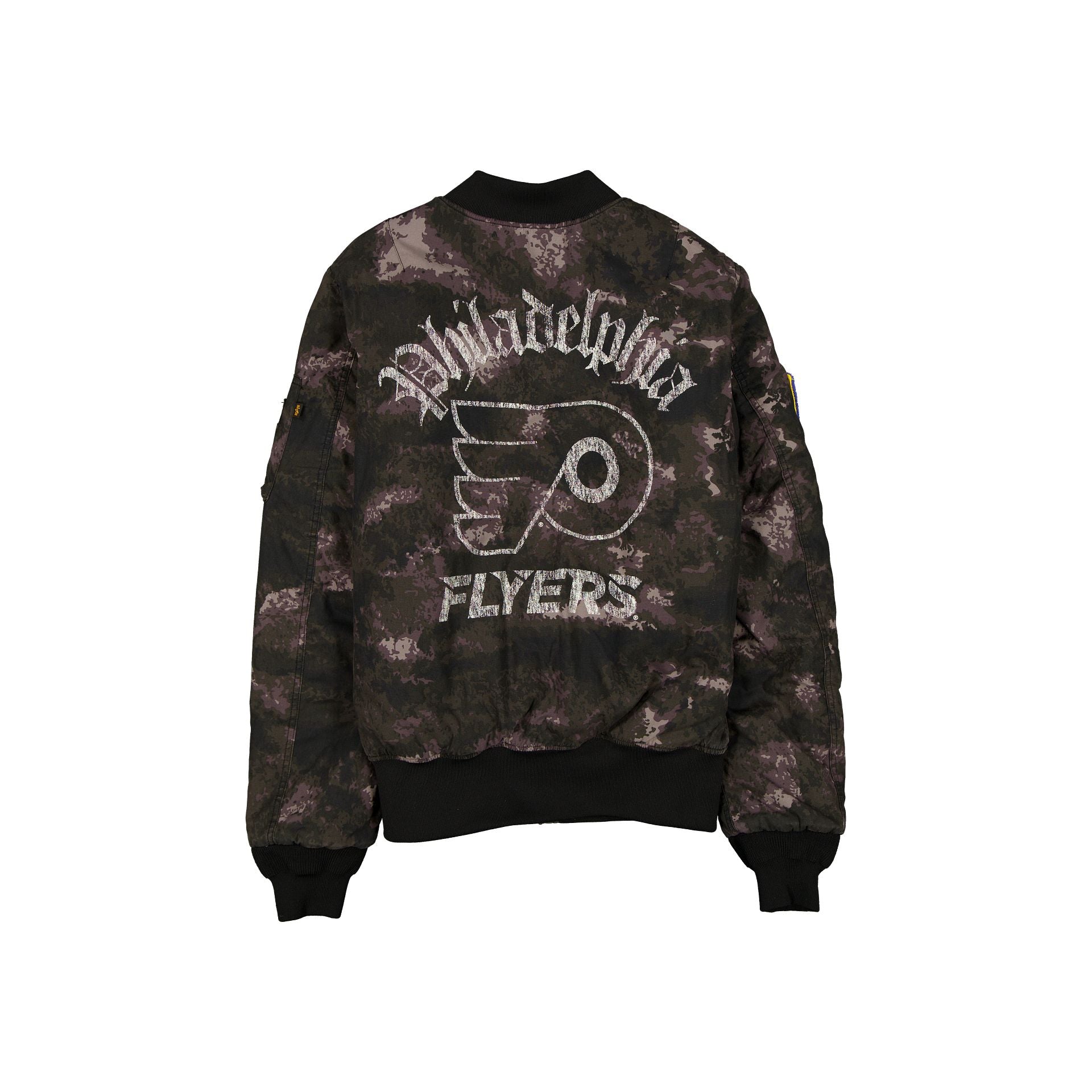 Alpha Industries x Philadelphia Flyers Black Camo MA-1 Bomber Jacket