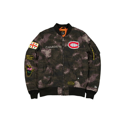 Alpha Industries x Montreal Canadiens Black Camo MA-1 Bomber Jacket