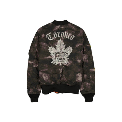 Alpha Industries x Toronto Maple Leafs Black Camo MA-1 Bomber Jacket