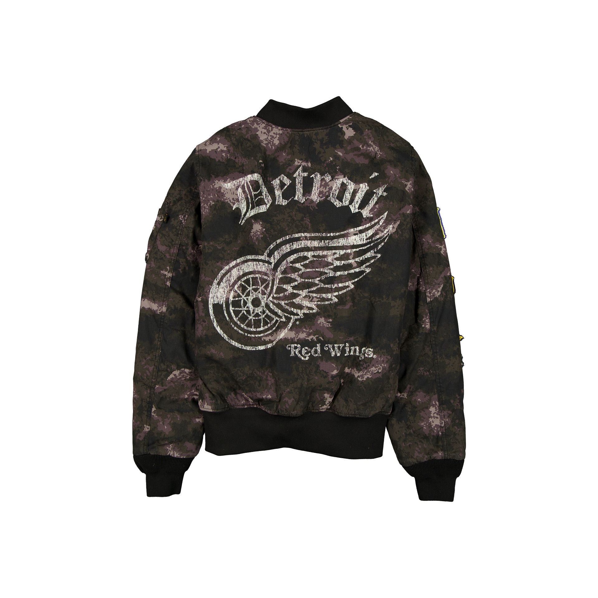 Alpha Industries x Detroit Red Wings Black Camo MA-1 Bomber Jacket