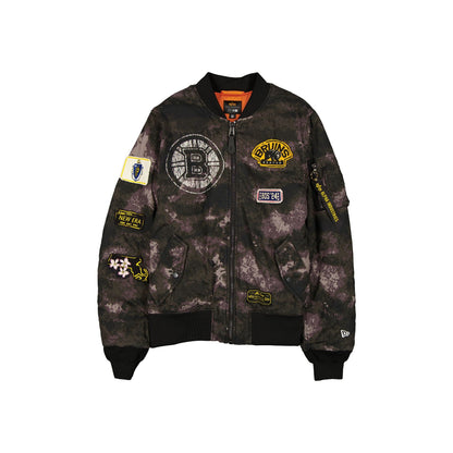 Alpha Industries x Boston Bruins Black Camo MA-1 Bomber Jacket