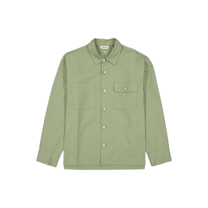 New Era Branded Green Bark Military Shacket