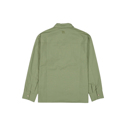 New Era Branded Green Bark Military Shacket