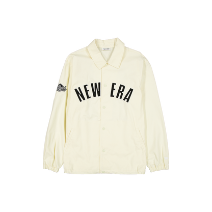 New Era Branded Twill Applique Chrome White Coaches Jacket