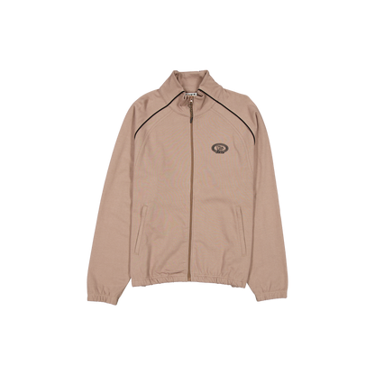 New Era Branded Shoreline Taupe Gray Full-Zip Track Jacket