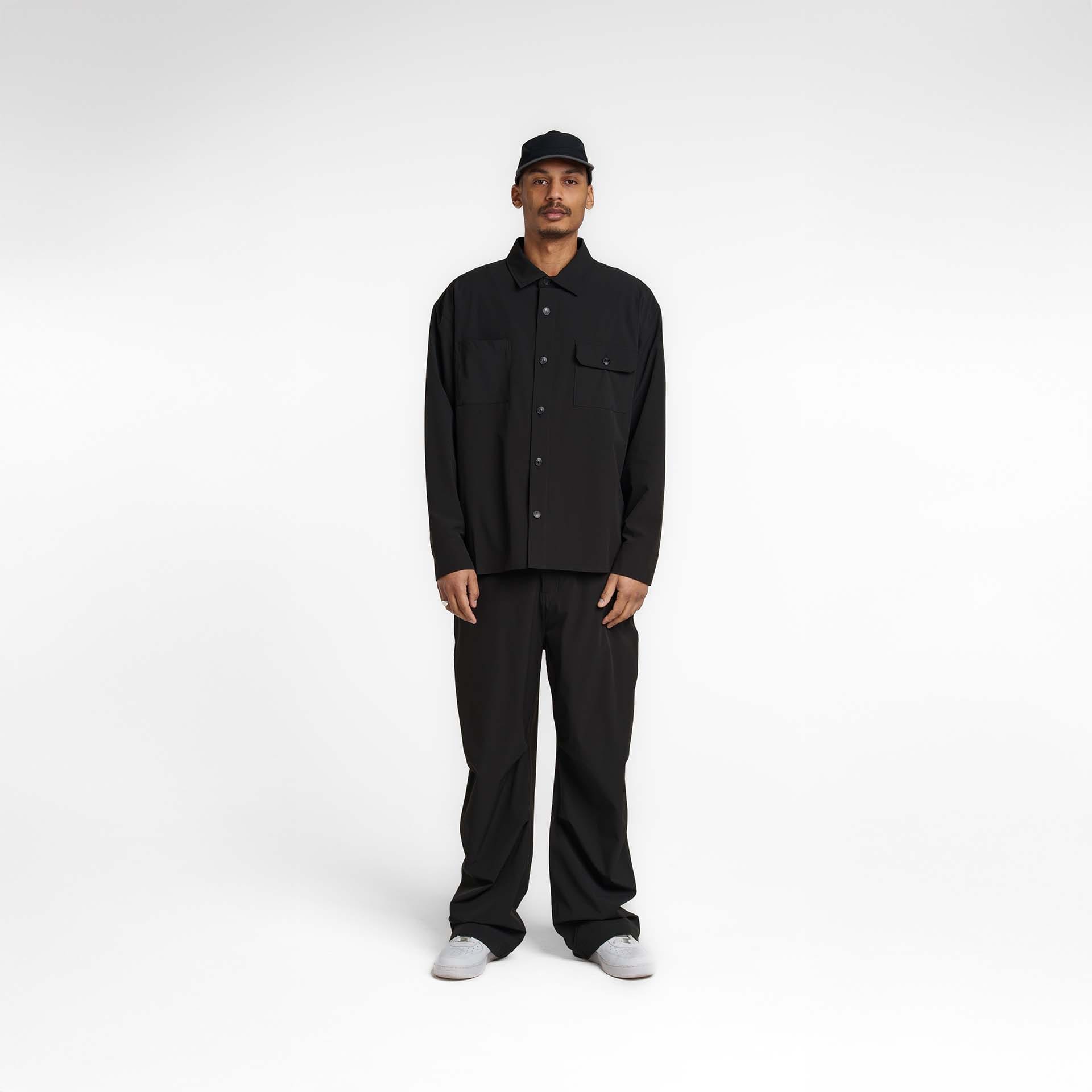 New Era Branded Nylon Military Black Shacket