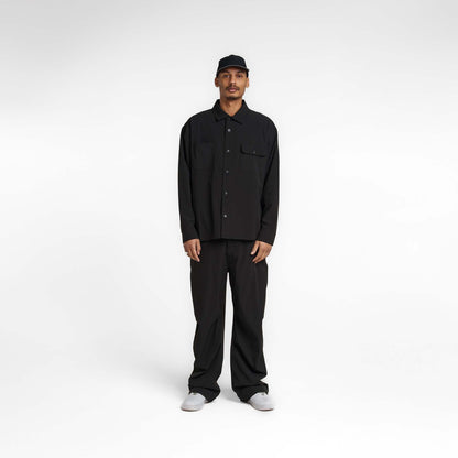 New Era Branded Nylon Military Black Shacket