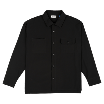 New Era Branded Nylon Military Black Shacket