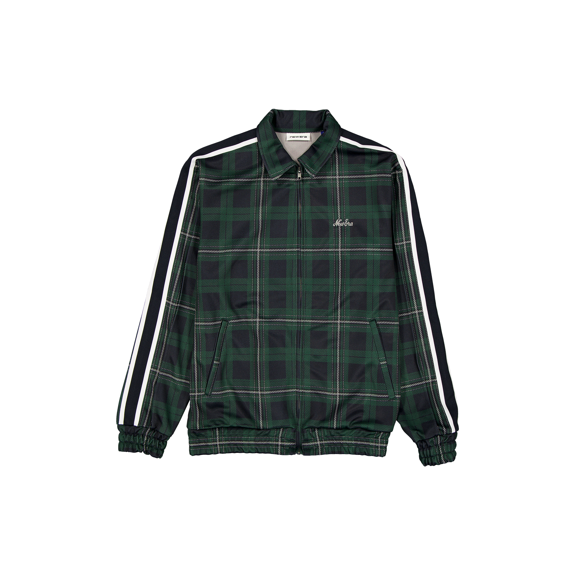 New Era Branded Plaid Navy Track Jacket