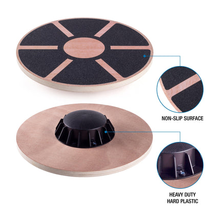 Wooden Wobble Board with Grip