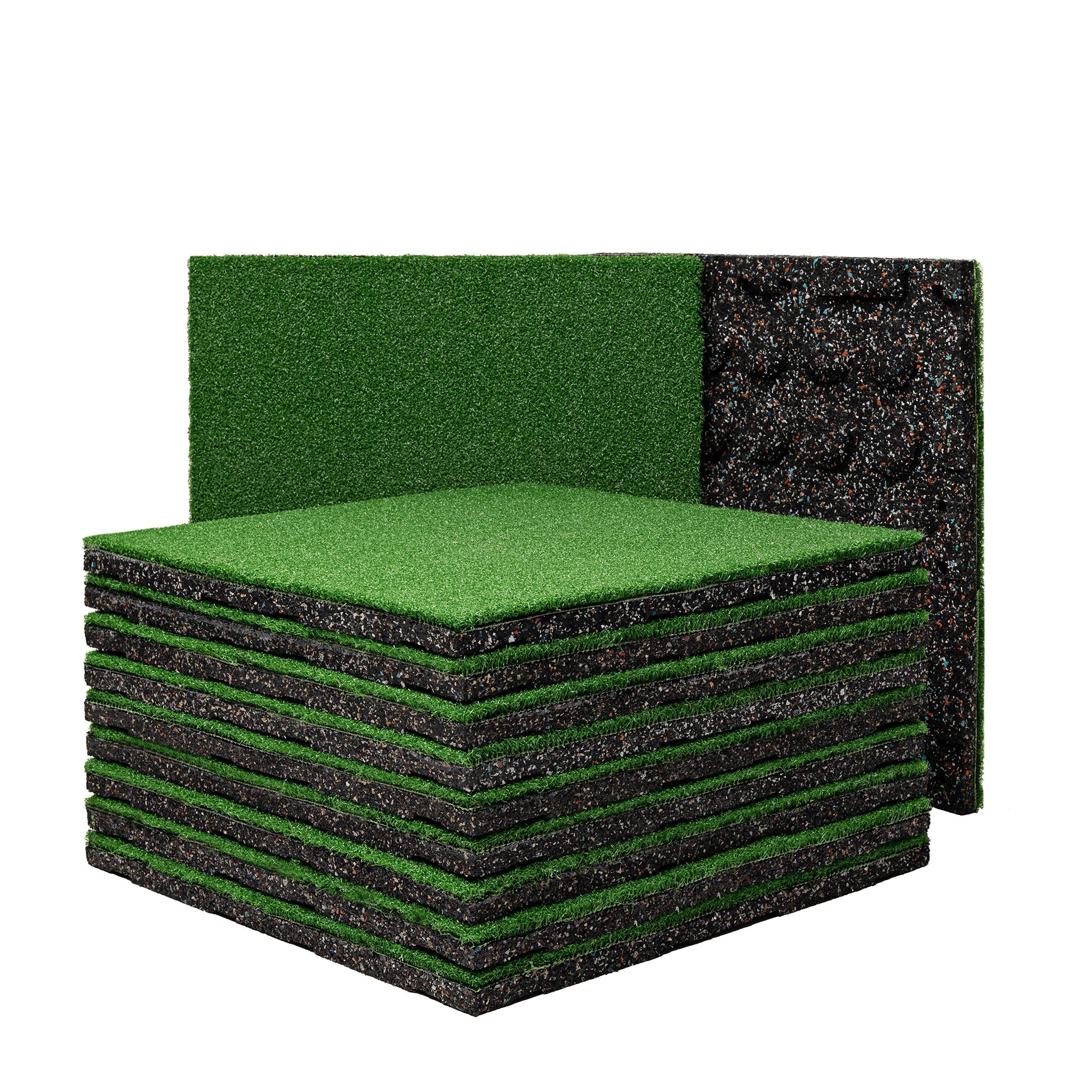 Artificial Turf Tile with 20mm Rubber Underpad - 20" x 20"