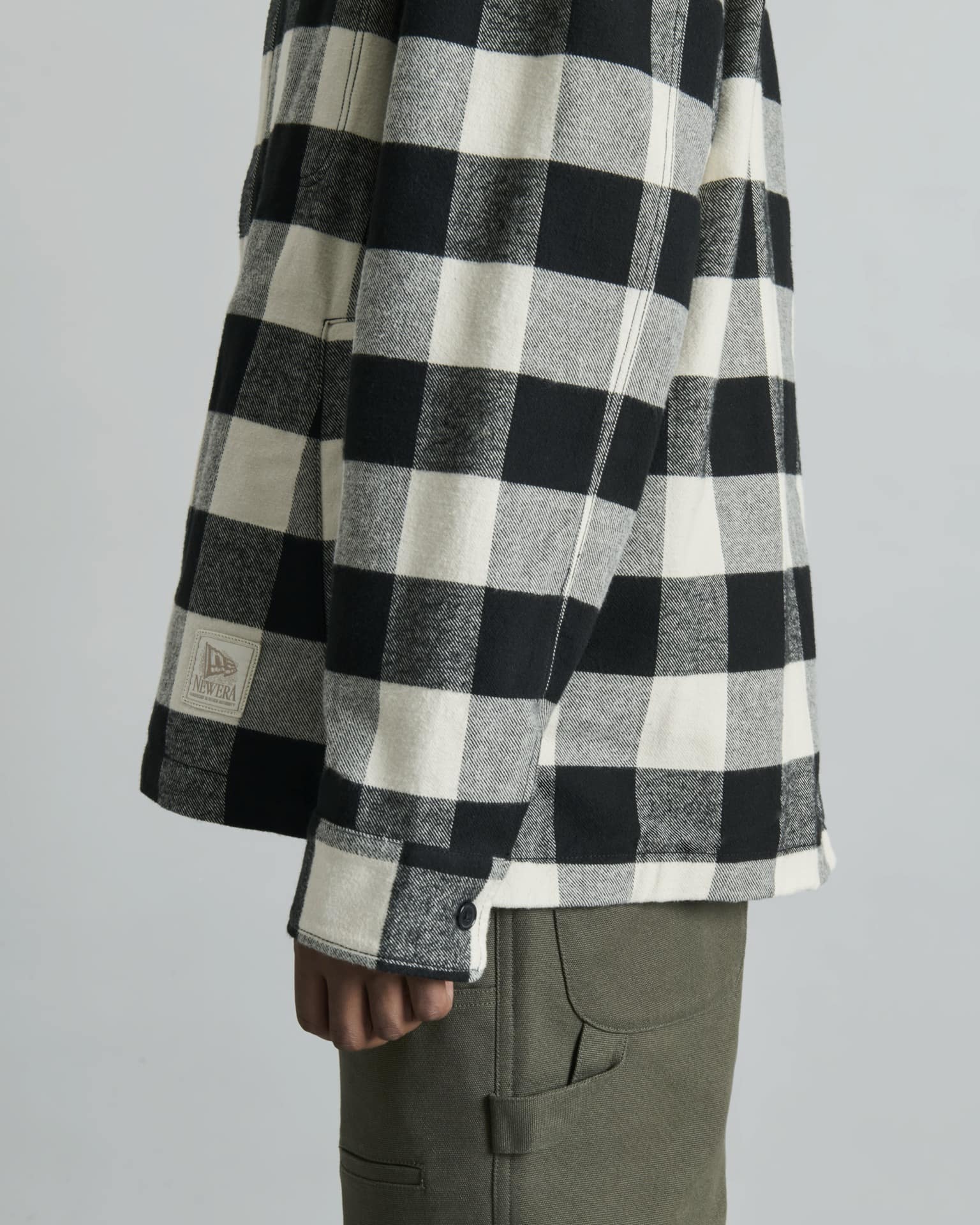 Lumber Plaid College White Shirt Jacket
