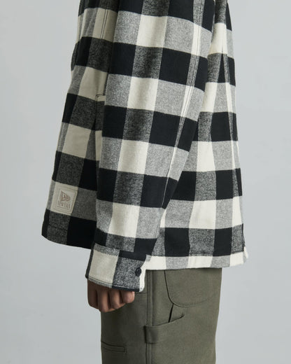 Lumber Plaid College White Shirt Jacket