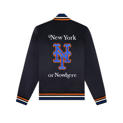 New York or Nowhere x New York Mets Black Varsity Jacket