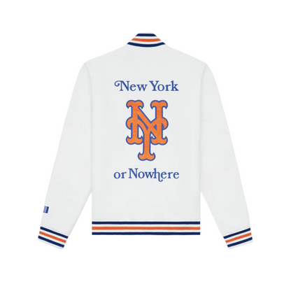 New York or Nowhere x New York Mets White Varsity Jacket