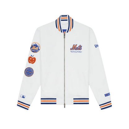 New York or Nowhere x New York Mets White Varsity Jacket
