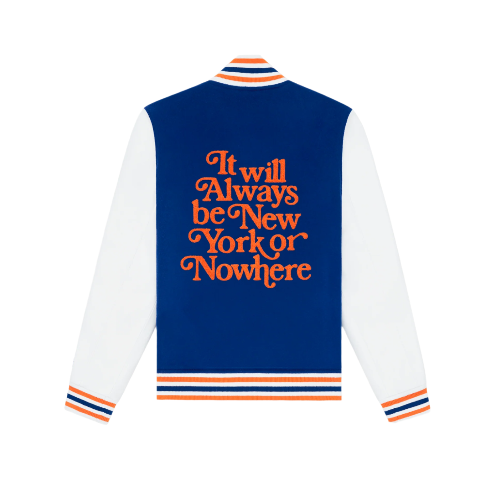 New York or Nowhere x New York Mets Light Royal Motto Varsity Jacket