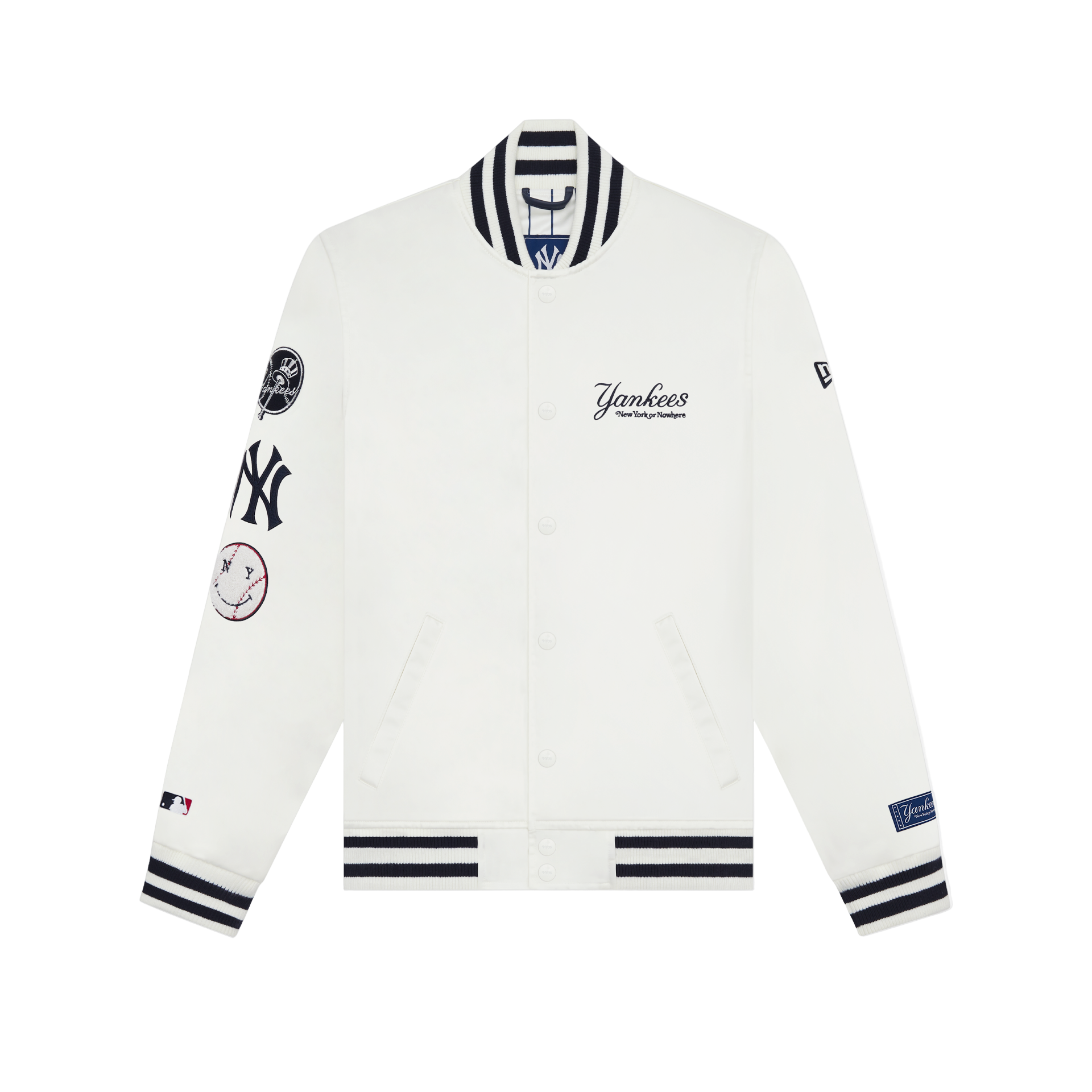 New York or Nowhere x New York Yankees White Satin Jacket